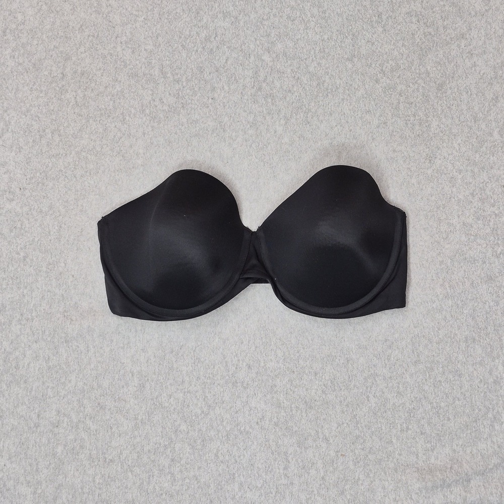 Maidenform Women Bra 38DD Black Strapless T Shirt Underwired Strap